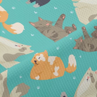 Cute Cartoon Cats Piqué