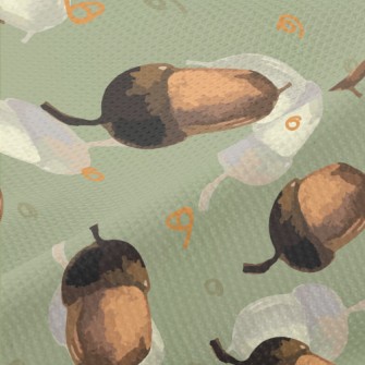 Hand Painted Two-color Acorn Piqué