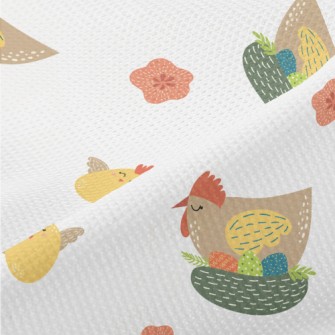 Easter Hen And Eggs Piqué