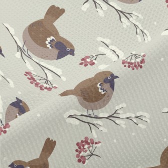 Cartoon Winter Sparrow Piqué