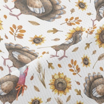 Hand Drawn Thanksgiving Turkey Piqué