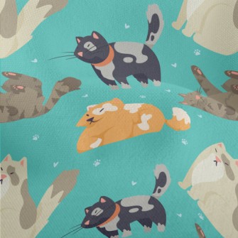Cute Cartoon Cats Lightweight Performance Linen