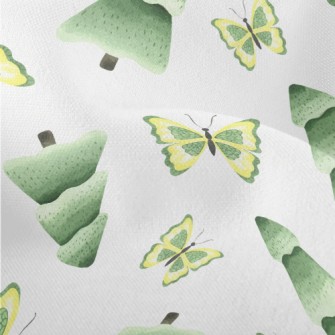 Forest Trees And Butterflies Lightweight Performance Linen