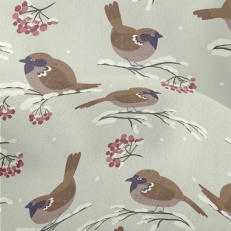 Cartoon Winter Sparrow Lightweight Performance Linen
