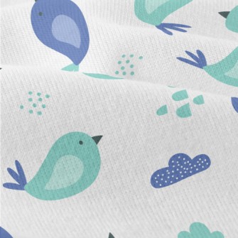Hand Drawn Blue Bird Modern Jersey