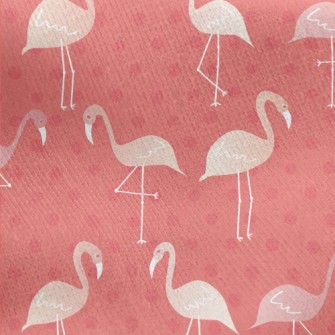 Cute Hand Drawn Flamingo Jersey Backed Fleece