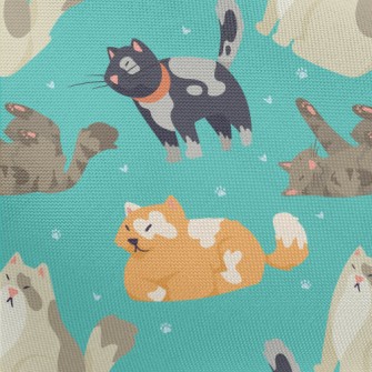 Cute Cartoon Cats Pongee