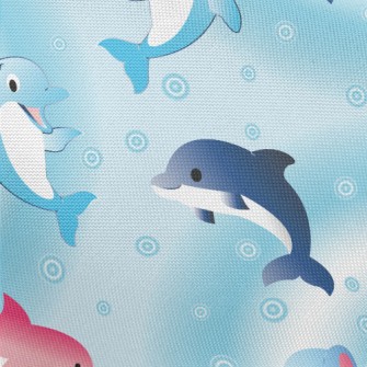 Happy Dolphin World Pongee