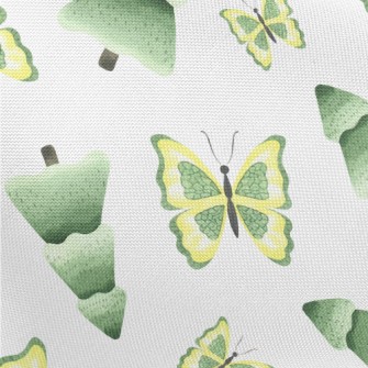 Forest Trees And Butterflies Pongee