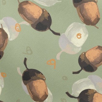Hand Painted Two-color Acorn Pongee