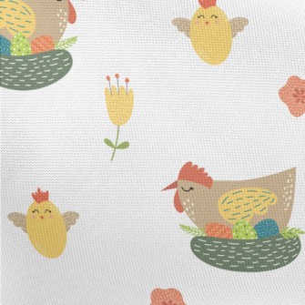 Easter Hen And Eggs Pongee