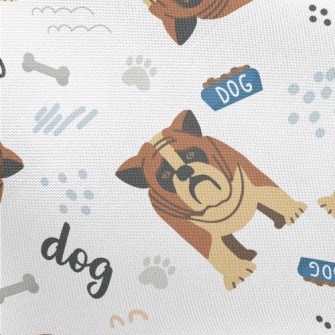 Hand Drawn Cartoon Pet Dog Pongee