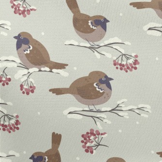 Cartoon Winter Sparrow Pongee