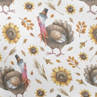 Hand Drawn Thanksgiving Turkey Pongee