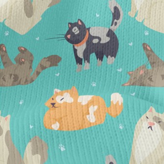 Cute Cartoon Cats Stretch Jersey