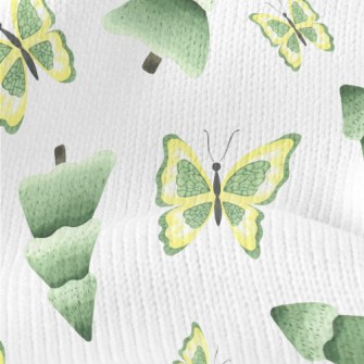 Forest Trees And Butterflies Stretch Jersey