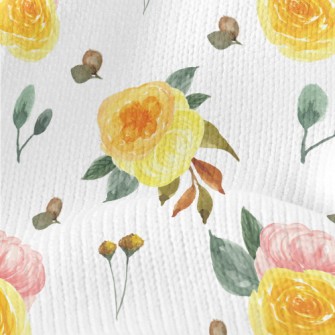 Hand Drawn Two-color Rose Stretch Jersey