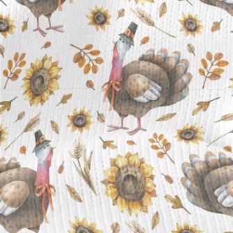 Hand Drawn Thanksgiving Turkey Stretch Jersey