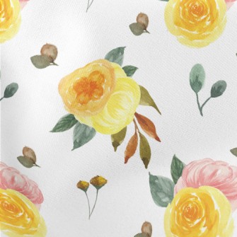Hand Drawn Two-color Rose Lightweight Cotton Poplin
