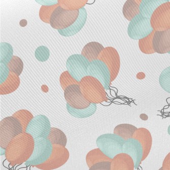 Cartoon Flying Balloon Midweight Cotton Poplin