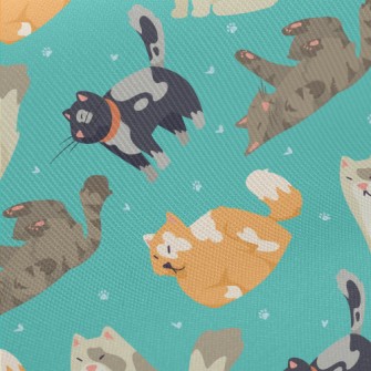 Cute Cartoon Cats Midweight Cotton Poplin