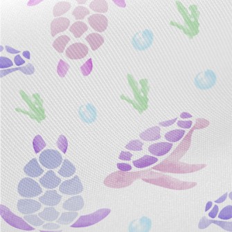 Pink And Purple Watercolor Tur Midweight Cotton Poplin