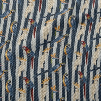 Realistic Hand Drawn Parrot Birdseye Piqué