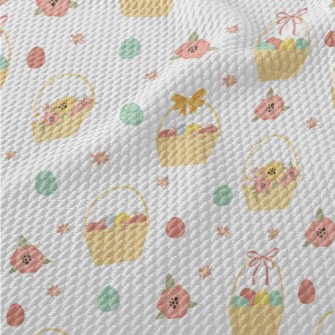 Cartoon Easter Basket Birdseye Piqué