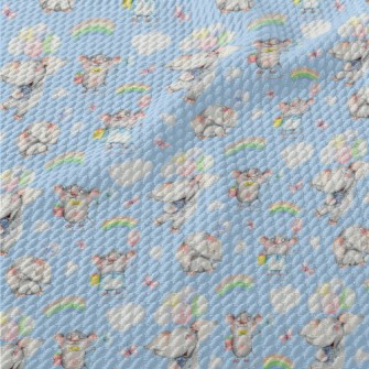 Flying Elephant And Mouse Birdseye Piqué