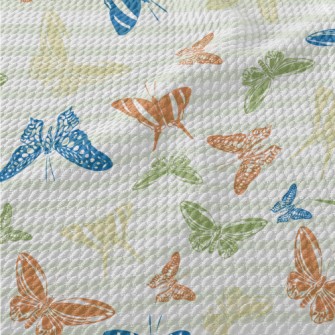 Flying Colorful Butterflies Birdseye Piqué
