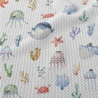 Sea Creatures Pirates Birdseye Piqué