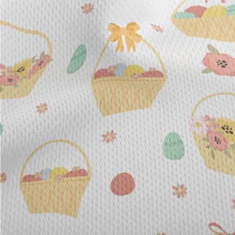 Cartoon Easter Basket Athletic Mesh Flat Back