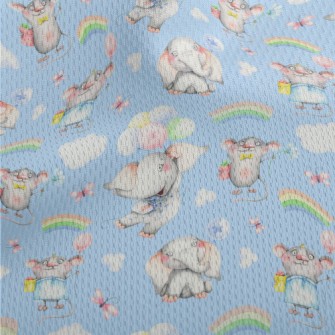 Flying Elephant And Mouse Athletic Mesh Flat Back