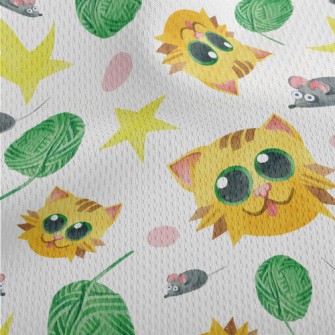 Cat And Ball Of Yarn Athletic Mesh Flat Back