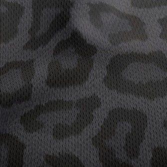Black And Gray Leopard Print Athletic Mesh Flat Back
