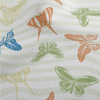 Flying Colorful Butterflies Athletic Mesh Flat Back
