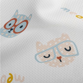 Cat With Colored Glasses Athletic Mesh Flat Back