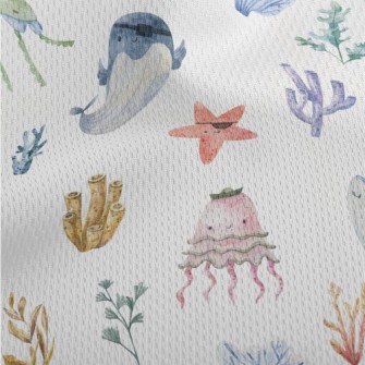 Sea Creatures Pirates Athletic Mesh Flat Back