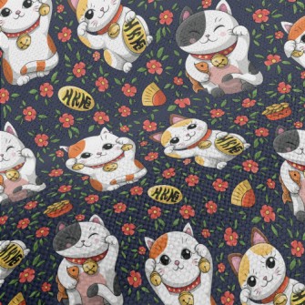 Cartoon Lucky Cat Performance Linen