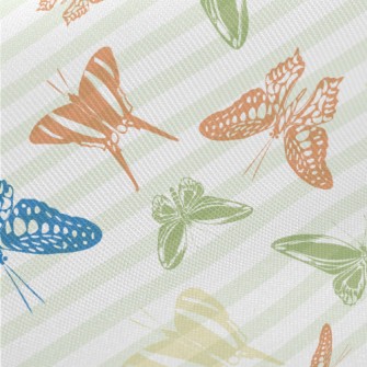 Flying Colorful Butterflies Twill