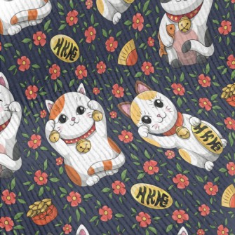 Cartoon Lucky Cat Standard Corduroy