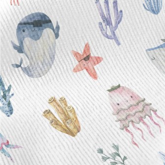 Sea Creatures Pirates Standard Corduroy