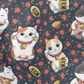Cartoon Lucky Cat Stretch Ponte