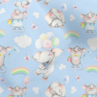 Flying Elephant And Mouse Micro Fleece