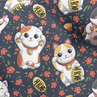 Cartoon Lucky Cat Micro Fleece