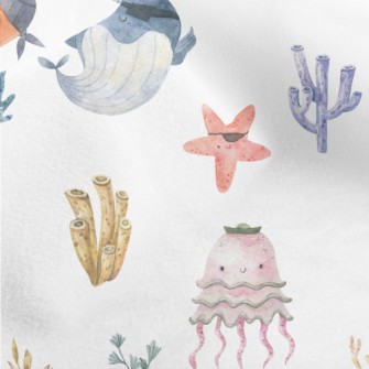 Sea Creatures Pirates Micro Fleece