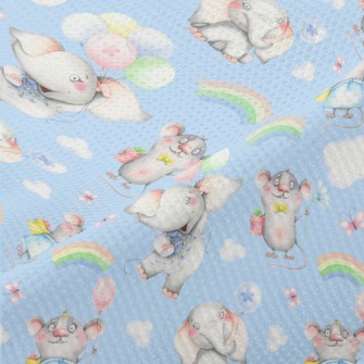 Flying Elephant And Mouse Piqué