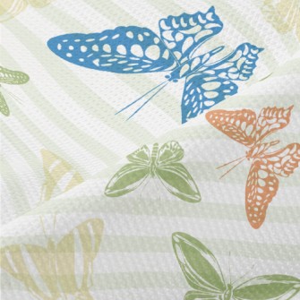 Flying Colorful Butterflies Piqué
