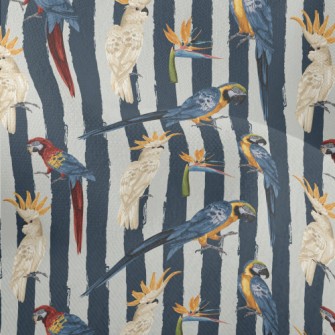 Realistic Hand Drawn Parrot Lightweight Performance Linen