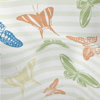 Flying Colorful Butterflies Lightweight Performance Linen